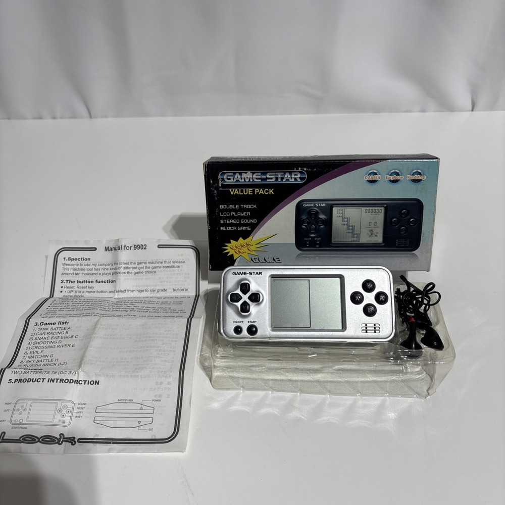 Vintage Game-Star Brick Game Handheld 9 in 1 Game Console LCD Player Tested Work